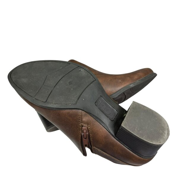 Soul Naturalizer Brown Block Heel Ankle Booties Size 9 – Comfort Zip Booties - Picture 5 of 9